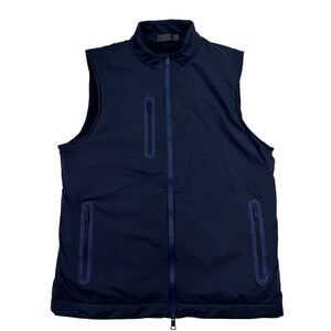 G/FORE Full Zip Wind Cheater Fleece Lined Performance Vest Large Navy Blue $255